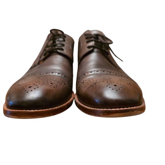 Warfield & Grand Men's Classic Brown Leather Oxford Shoes Size 10 - Picture 4 of 12